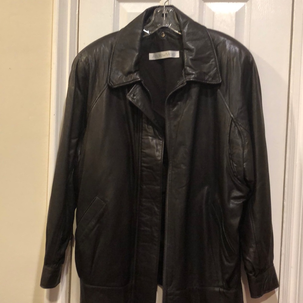 Andrew Mark two piece leather, jacket and vest.